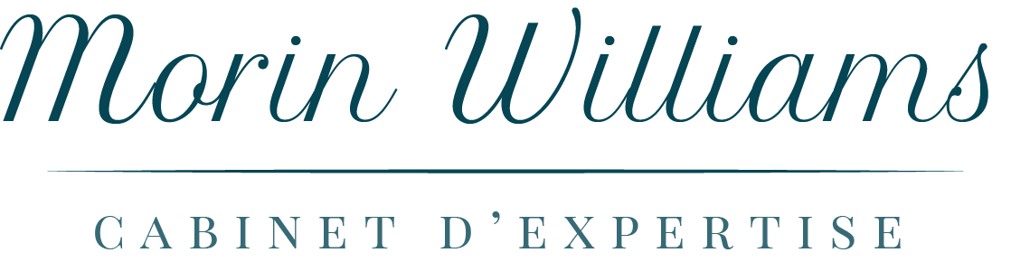 Un design de logo réalisé pour Morin-Williams expertise par Lovelace & Balzac
