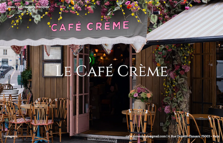 Le Café Crème - Marais | Un site réalisé par Lovelace & Balzac