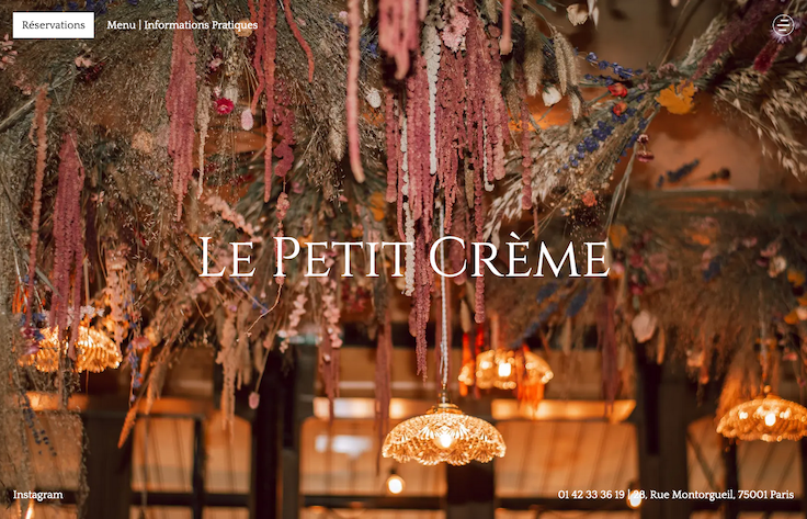 Le Petit Crème - Montorgueil | Un site réalisé par Lovelace & Balzac